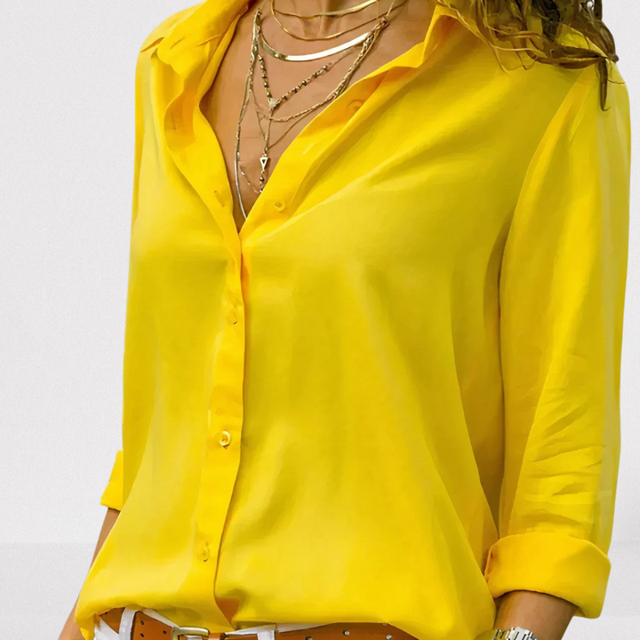Elegante e raffinata camicetta Celeste in chiffon da donna