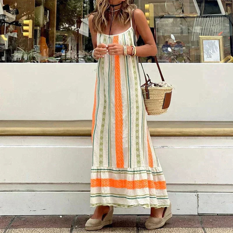 Sommerkleid arancione elegante e leggero per le giornate estive