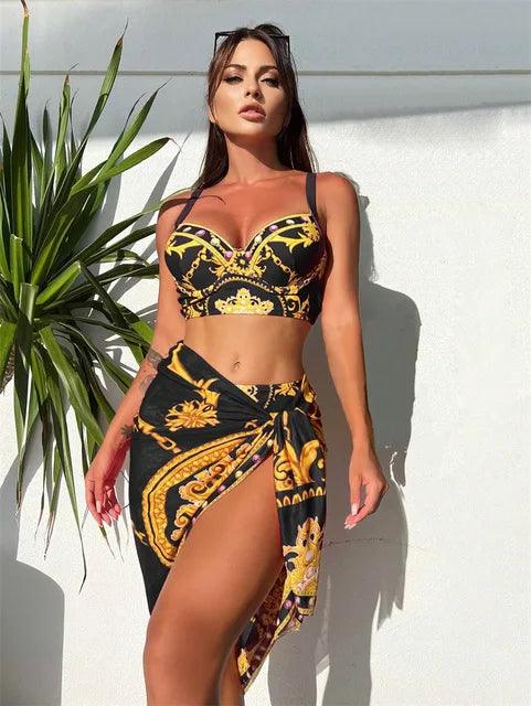 Gruppo di biancheria da bagno di alta sartoria Bohème per donna con velo decorativo Elegante