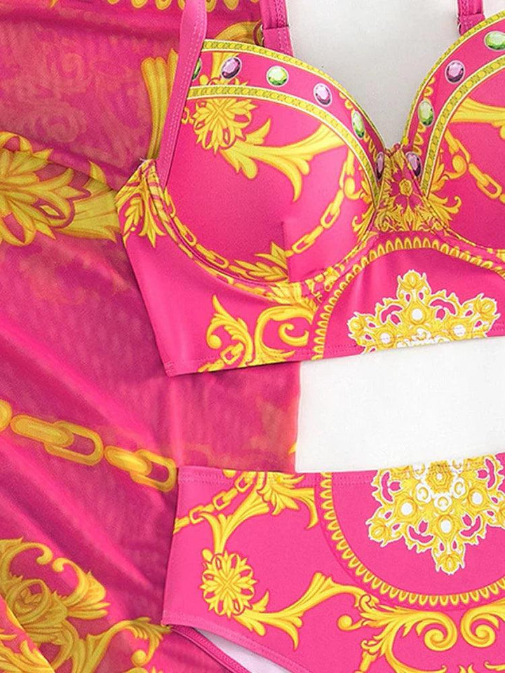 Gruppo di biancheria da bagno di alta sartoria Bohème per donna con velo decorativo Elegante