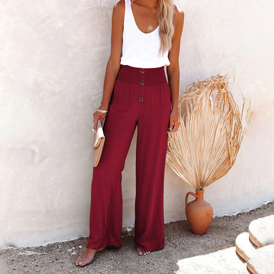 HILLA - Pantaloni eleganti a vita alta e larghi per uno stile comodo e alla moda