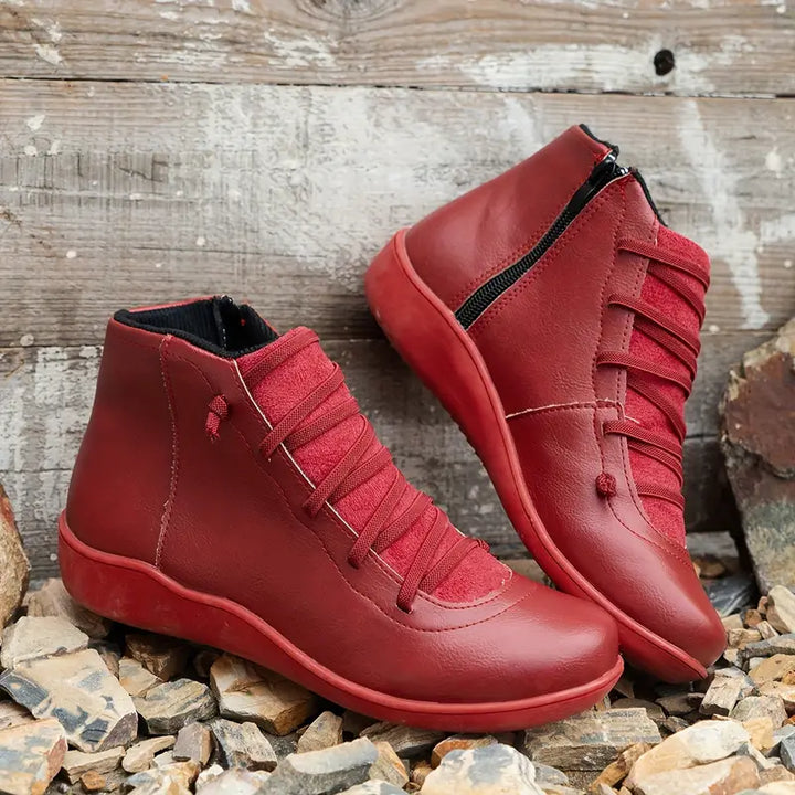 Eleganti stivali retrò in morbida pelle PU - stile unico e comfort per la donna alla moda