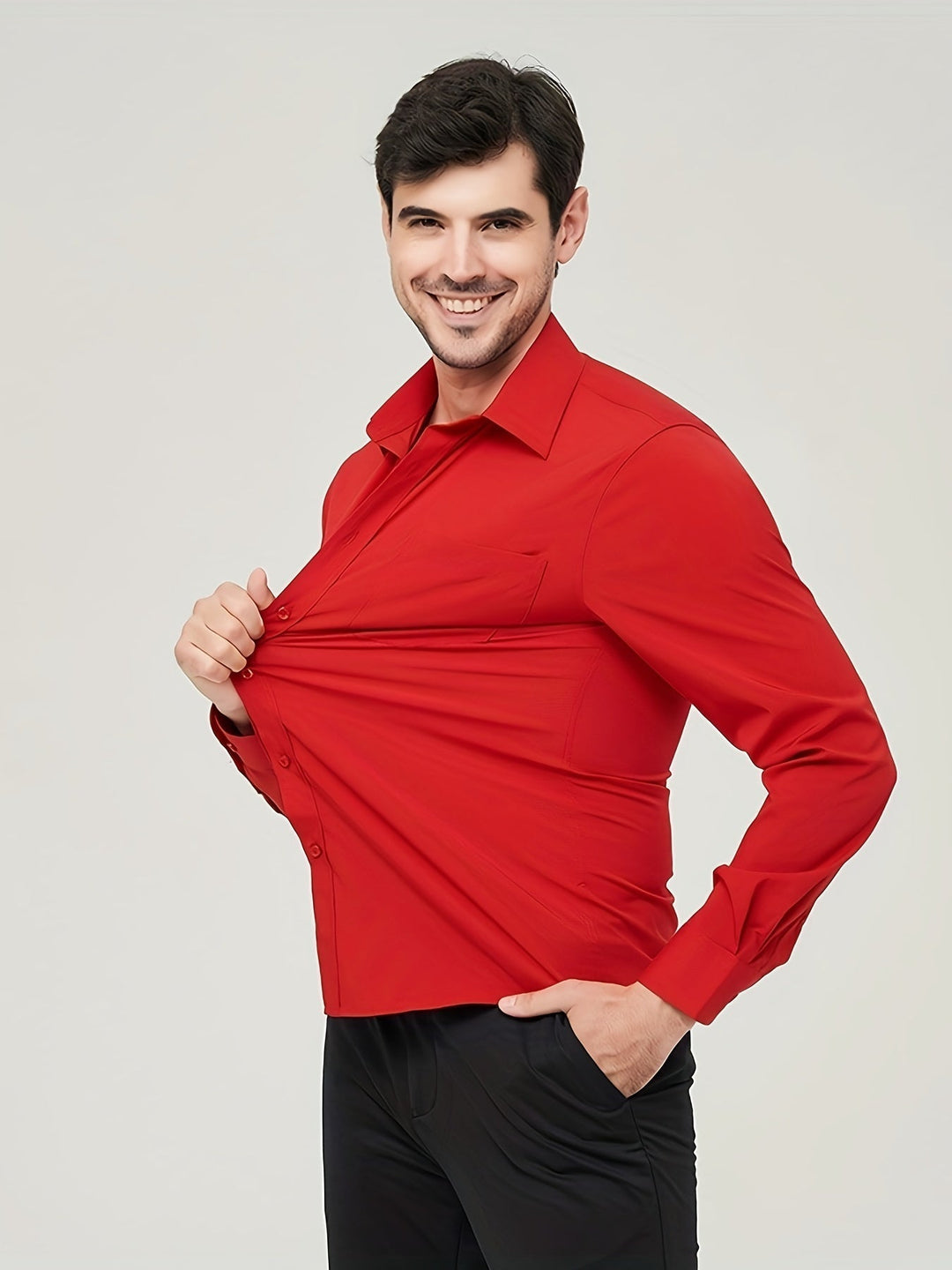 Elegante gilet da uomo in tessuto di cotone traspirante - taglio moderno e manica lunga con bottoni