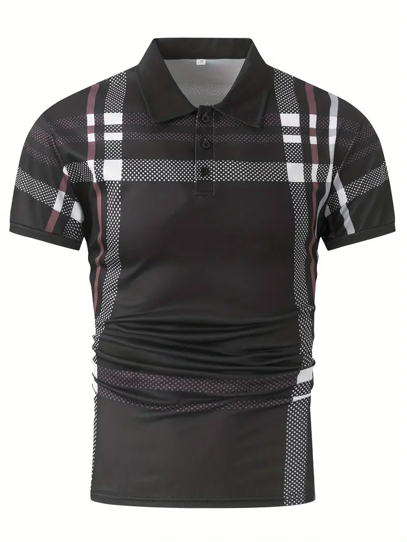 Camisa Polo para Hombre con Estilo Cuadrados - Ajuste Slim y Manga Corta para un Look Casual y Clásico