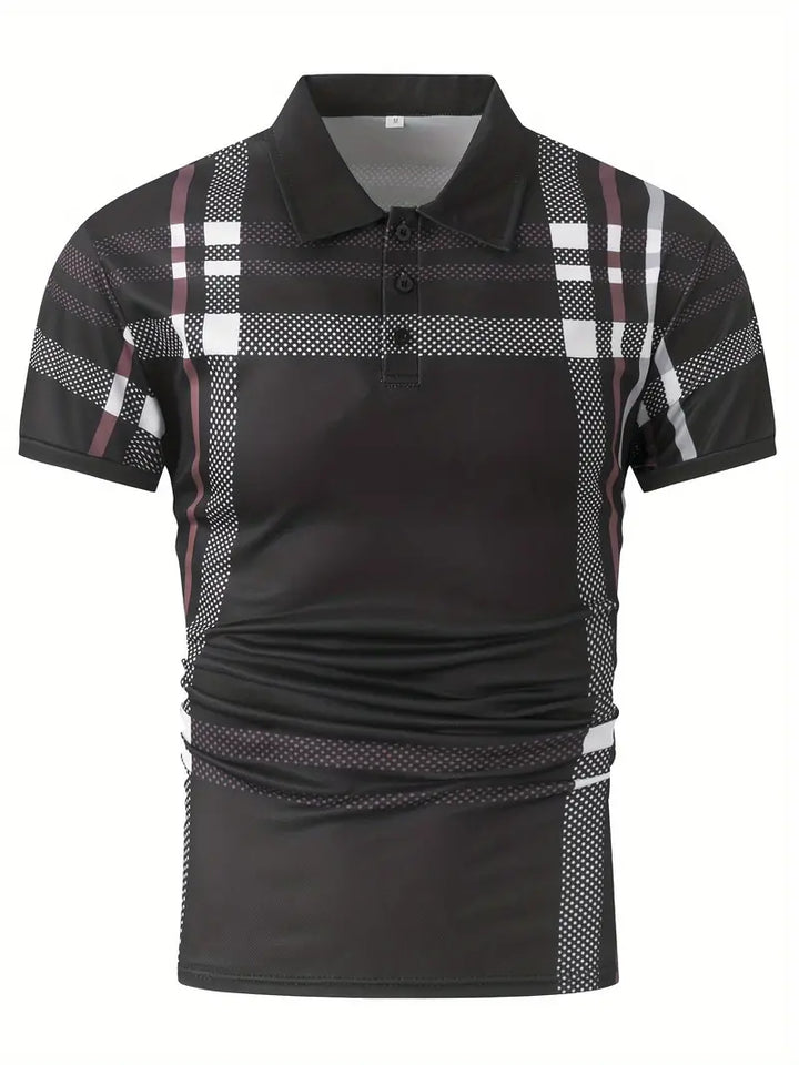 Camisa Polo para Hombre con Estilo Cuadrados - Ajuste Slim y Manga Corta para un Look Casual y Clásico