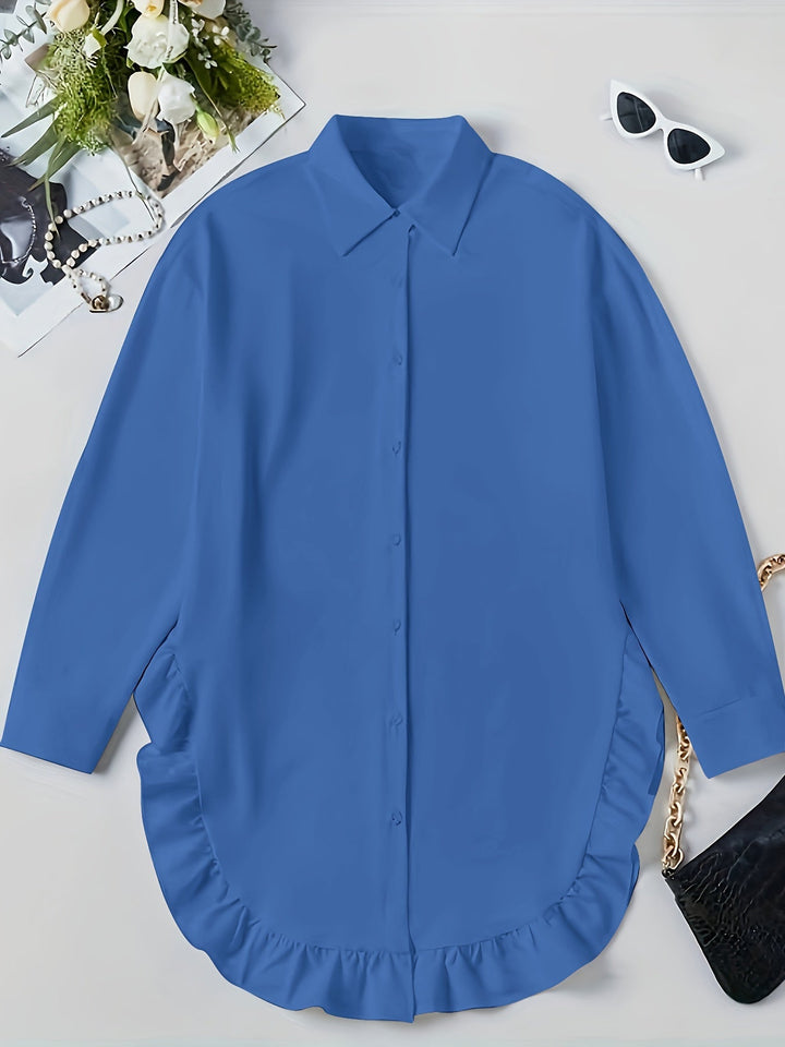 Accappatoio da donna oversize con polsini lunghi e rete sul davanti - boutonnage casual elegante e confortevole