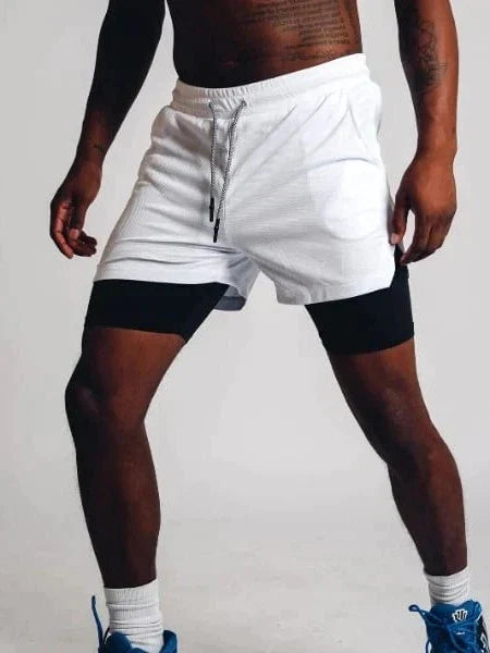 Pantaloncini da fitness a doppio strato da uomo - Comfort e massime prestazioni