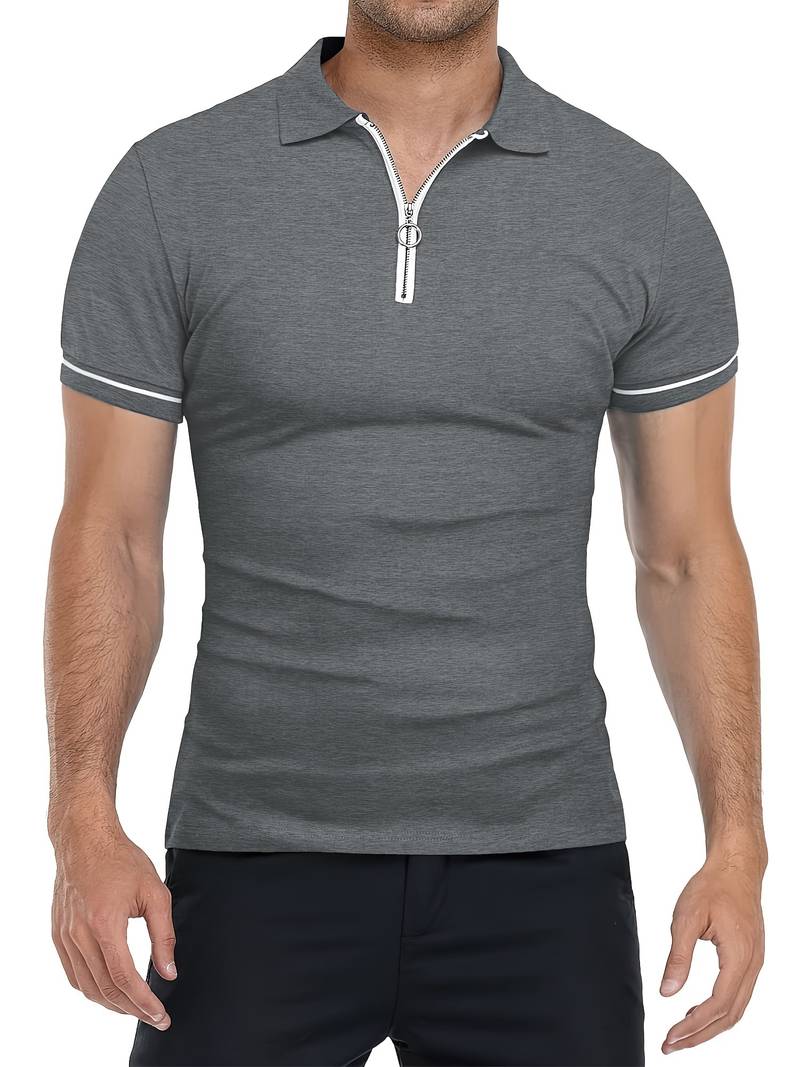 Camisas Polos para Hombre de Ajuste Delgado con Manga Corta y Detalle de Contraste Elegante, Perfectas para un Estilo Moderno y Sofisticado