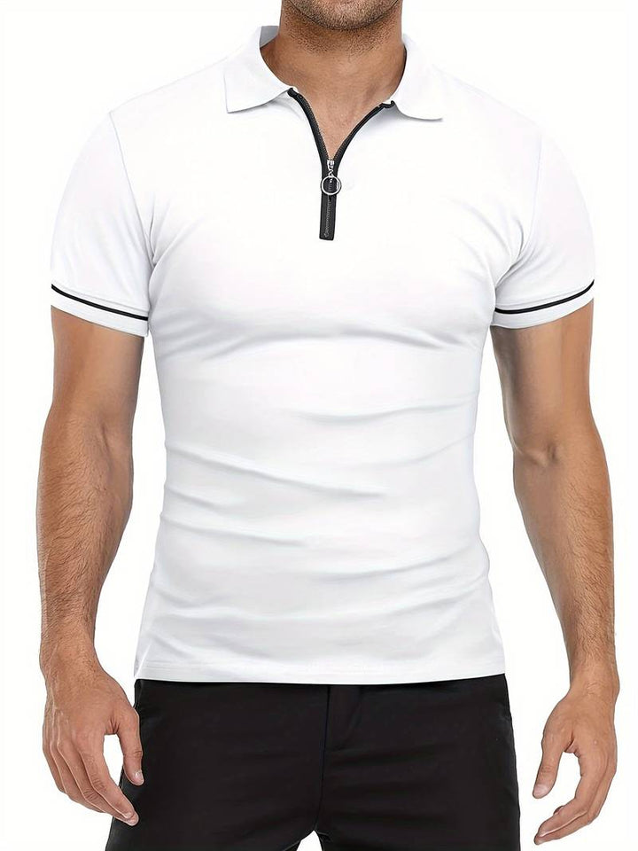 Camisas Polos para Hombre de Ajuste Delgado con Manga Corta y Detalle de Contraste Elegante, Perfectas para un Estilo Moderno y Sofisticado