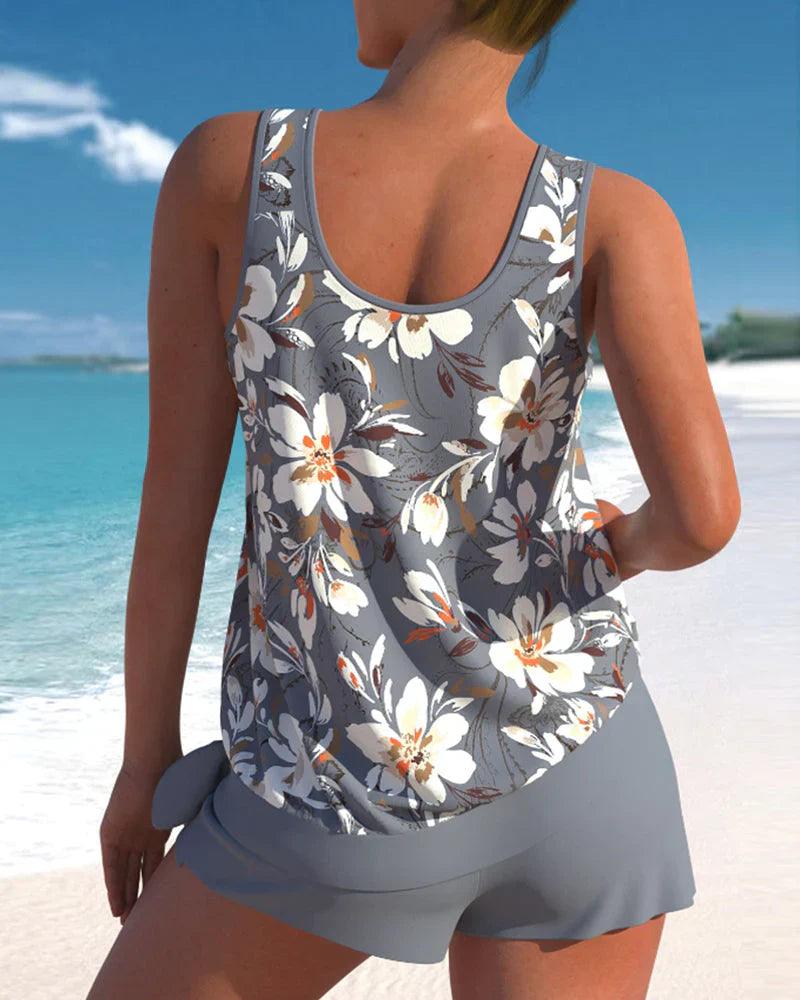 Costume da bagno tankini da donna elegante e confortevole - il due pezzi di tendenza per l'estate