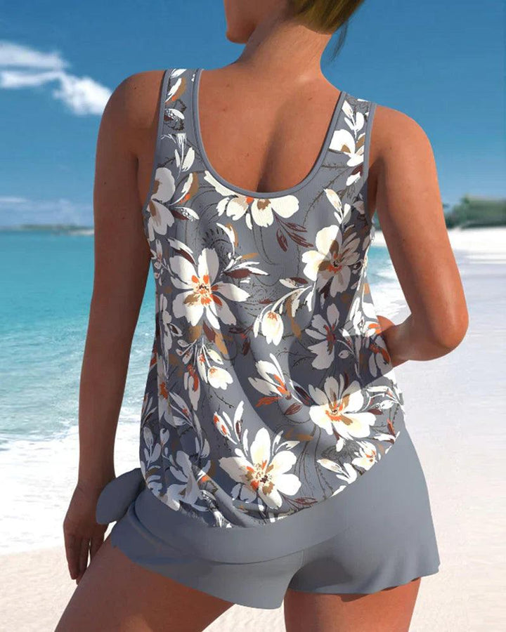 Costume da bagno tankini da donna elegante e confortevole - il due pezzi di tendenza per l'estate
