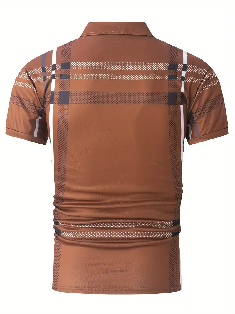 Camisa Polo para Hombre con Estilo Cuadrados - Ajuste Slim y Manga Corta para un Look Casual y Clásico