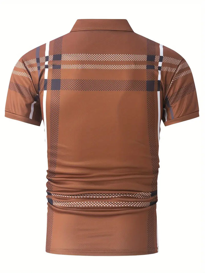 Camisa Polo para Hombre con Estilo Cuadrados - Ajuste Slim y Manga Corta para un Look Casual y Clásico