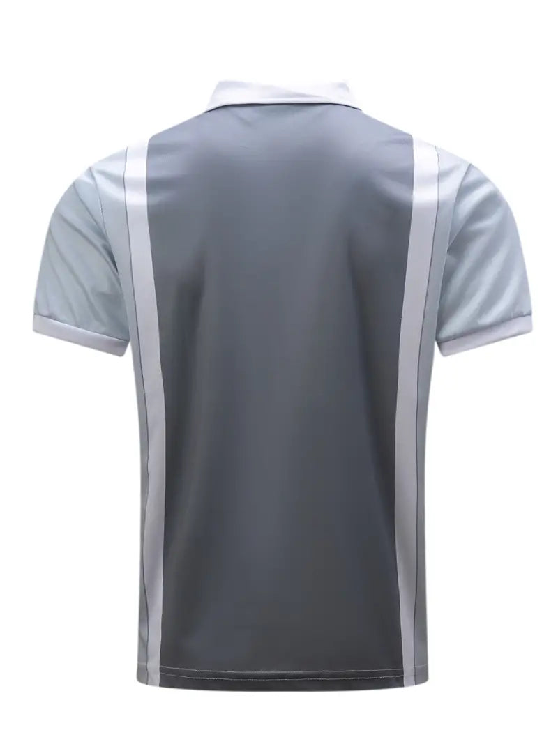 Elegante polo da uomo - Vestibilità sartoriale e zip a contrasto - Maniche corte