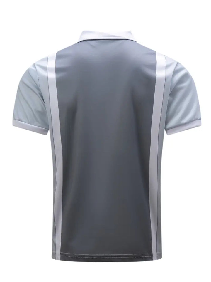 Elegante polo da uomo - Vestibilità sartoriale e zip a contrasto - Maniche corte