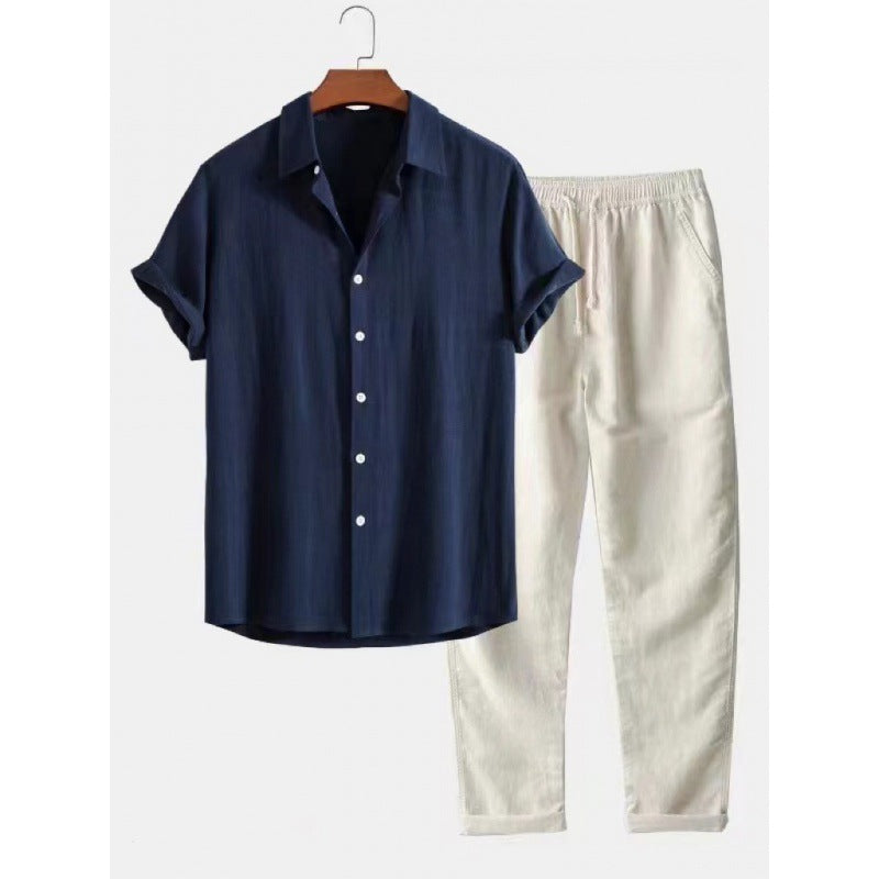 Set da uomo in cotone premium traspirante con pratica chiusura a scatto - versatile e comodo per tutte le stagioni