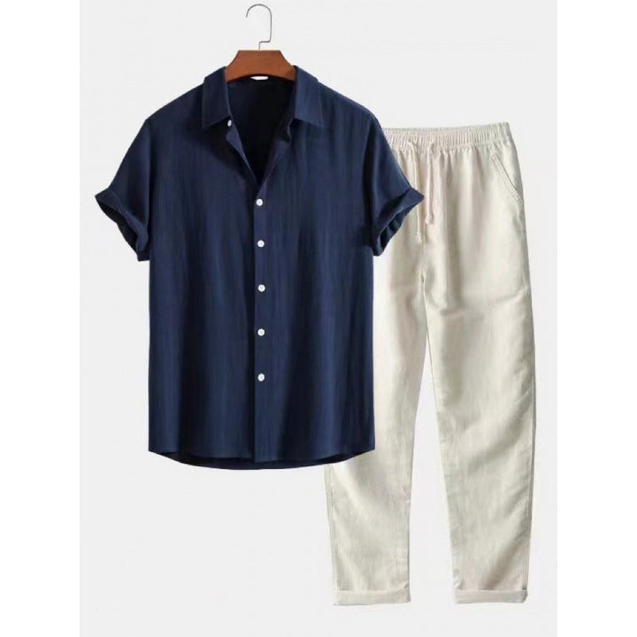 Set da uomo in cotone premium traspirante con pratica chiusura a scatto - versatile e comodo per tutte le stagioni