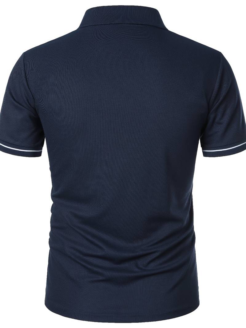 Camisas Polos para Hombre de Ajuste Delgado con Manga Corta y Detalle de Contraste Elegante, Perfectas para un Estilo Moderno y Sofisticado
