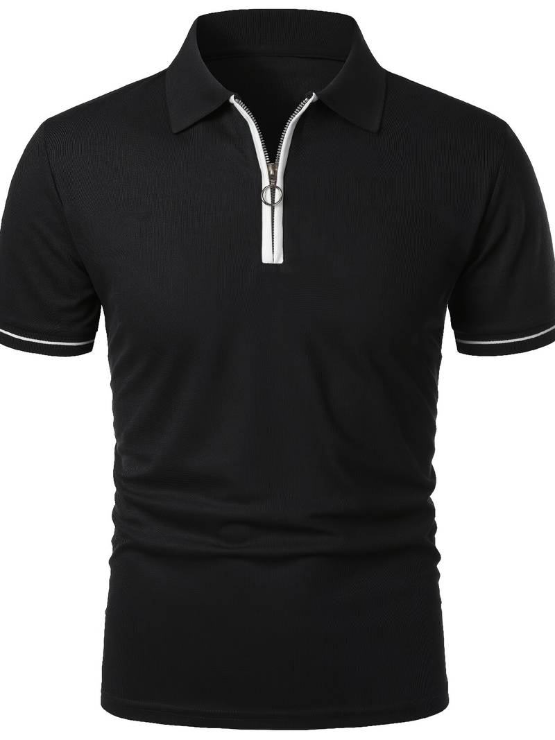 Camisas Polos para Hombre de Ajuste Delgado con Manga Corta y Detalle de Contraste Elegante, Perfectas para un Estilo Moderno y Sofisticado