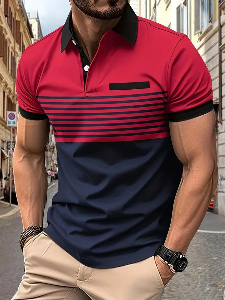 Polo elegante da uomo slim fit con cintura - maniche corte, look casual ed elegante