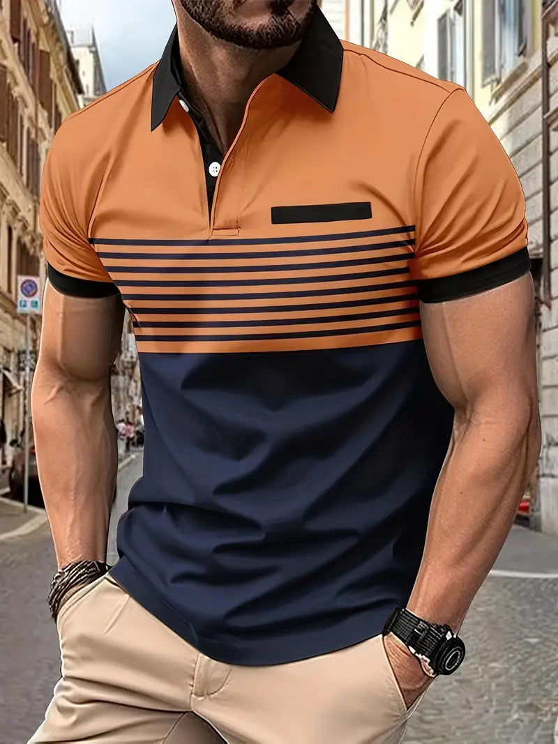 Polo elegante da uomo slim fit con cintura - maniche corte, look casual ed elegante