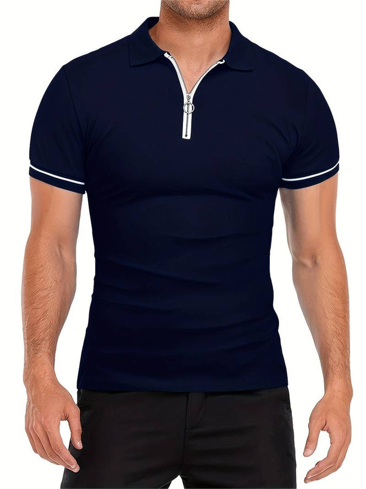 Camisas Polos para Hombre de Ajuste Delgado con Manga Corta y Detalle de Contraste Elegante, Perfectas para un Estilo Moderno y Sofisticado