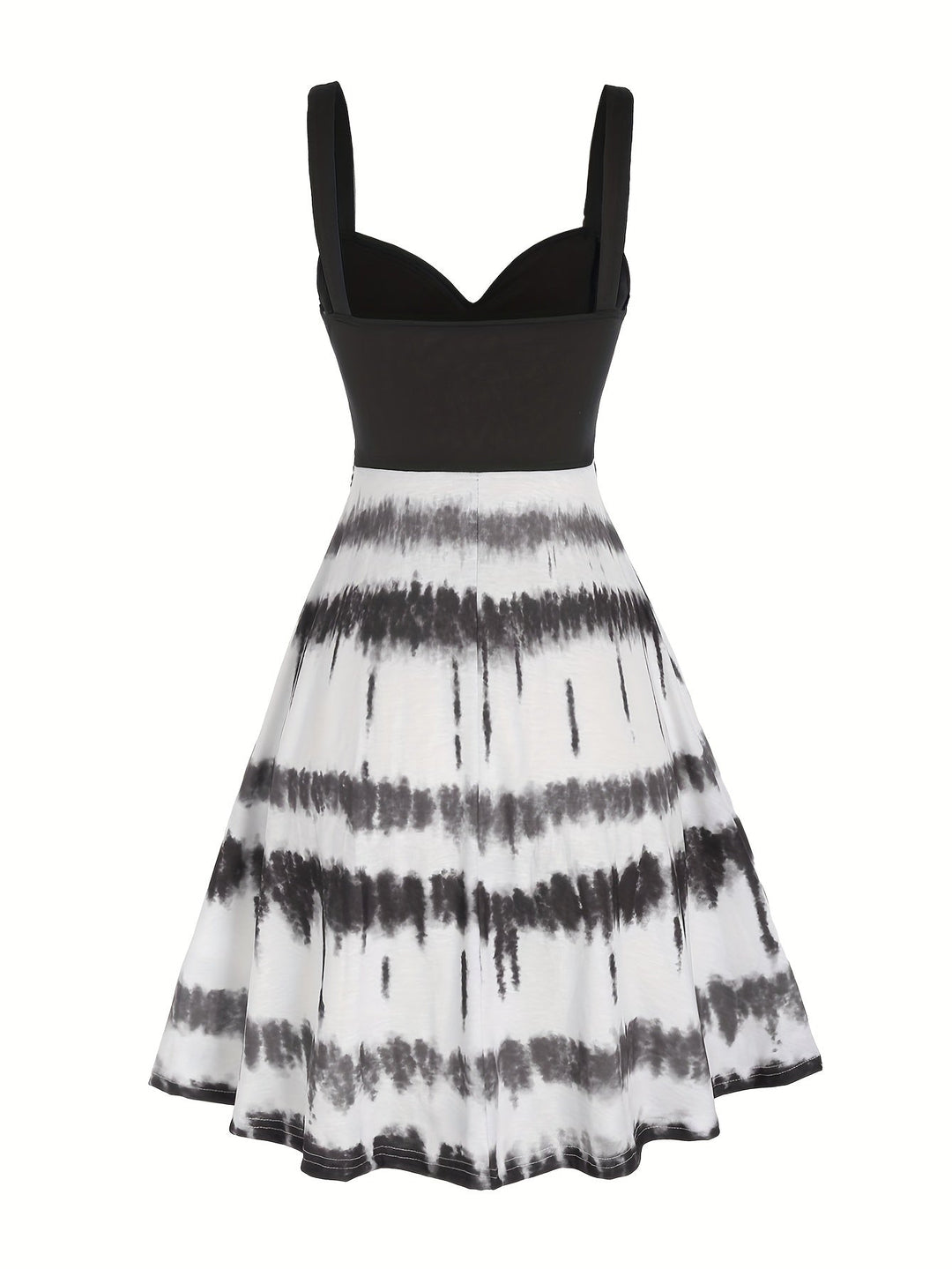 Elegante e comoda vestaglia da donna con motivo tie-dye alla moda, elegante scollatura a V e finti bottoni di gusto.