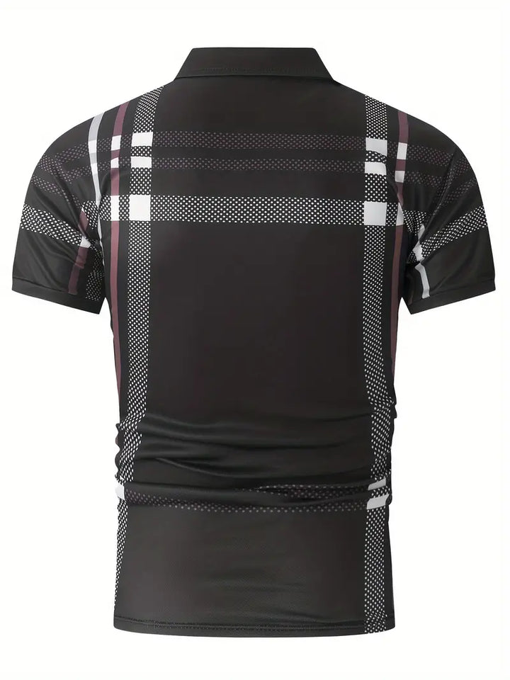 Camisa Polo para Hombre con Estilo Cuadrados - Ajuste Slim y Manga Corta para un Look Casual y Clásico