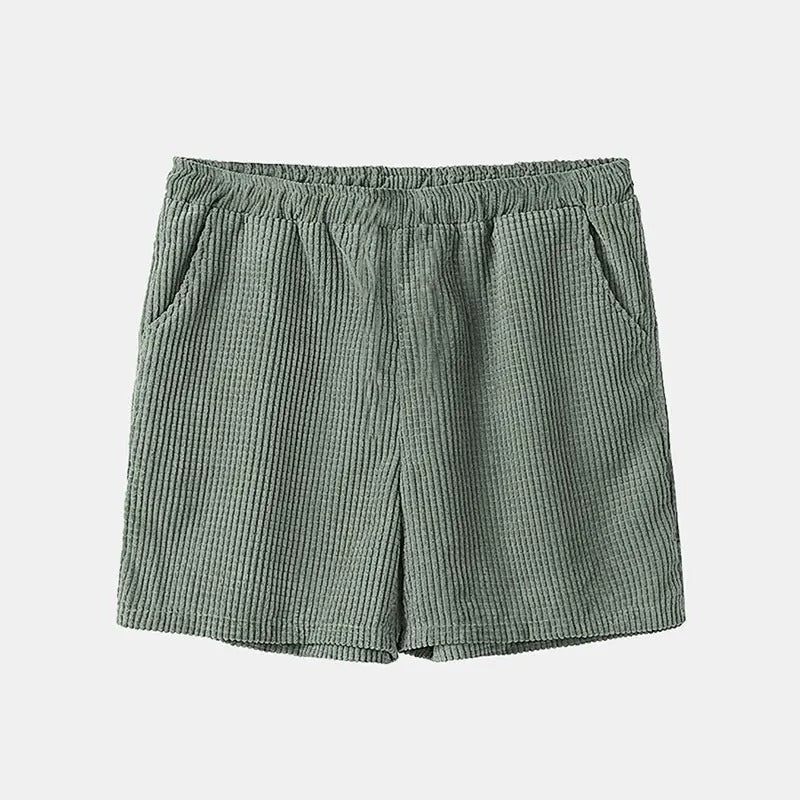 Set camicia e pantaloncini da uomo in morbido velluto - Maniche corte, Bottoni, Bordi elastici - Comodo abbigliamento casual