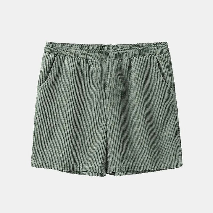 Set camicia e pantaloncini da uomo in morbido velluto - Maniche corte, Bottoni, Bordi elastici - Comodo abbigliamento casual
