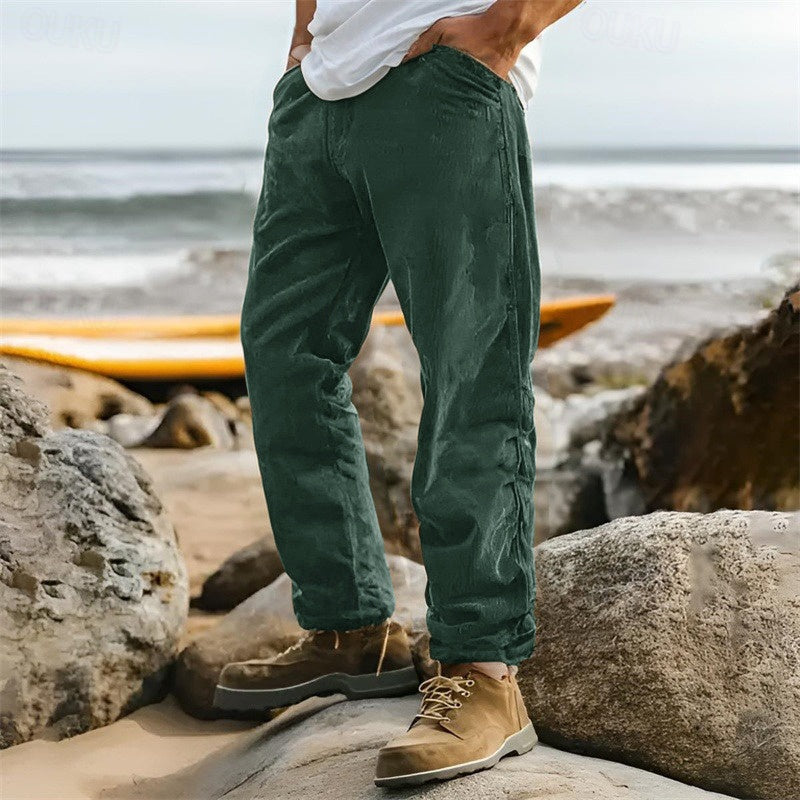 Pantaloni eleganti da uomo in spugna, dal taglio classico, che garantiscono un ottimo look