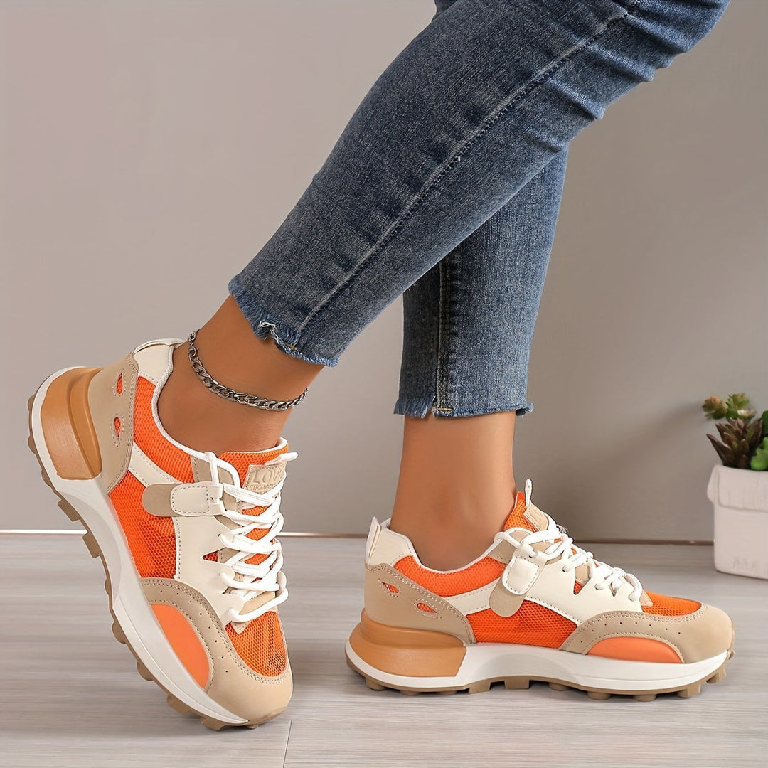 Eleganti scarpe sportive da donna con mesh traspirante, allacciatura e ammortizzazione efficace per il massimo comfort e un look alla moda