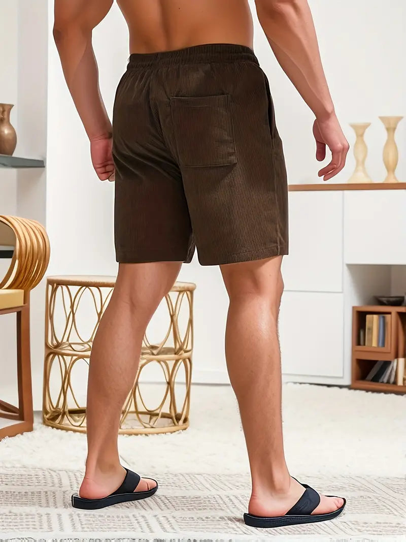 Pantaloncini estivi alla moda da uomo in morbido velluto a coste di cotone - comfort e stile per tutti i giorni