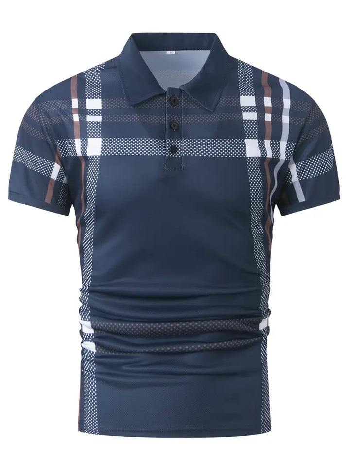 Camisa Polo para Hombre con Estilo Cuadrados - Ajuste Slim y Manga Corta para un Look Casual y Clásico