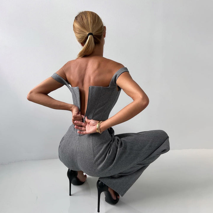 Tuta da donna 3 pezzi elegante e alla moda con blazer alla moda, top elegante e comode gambe larghe
