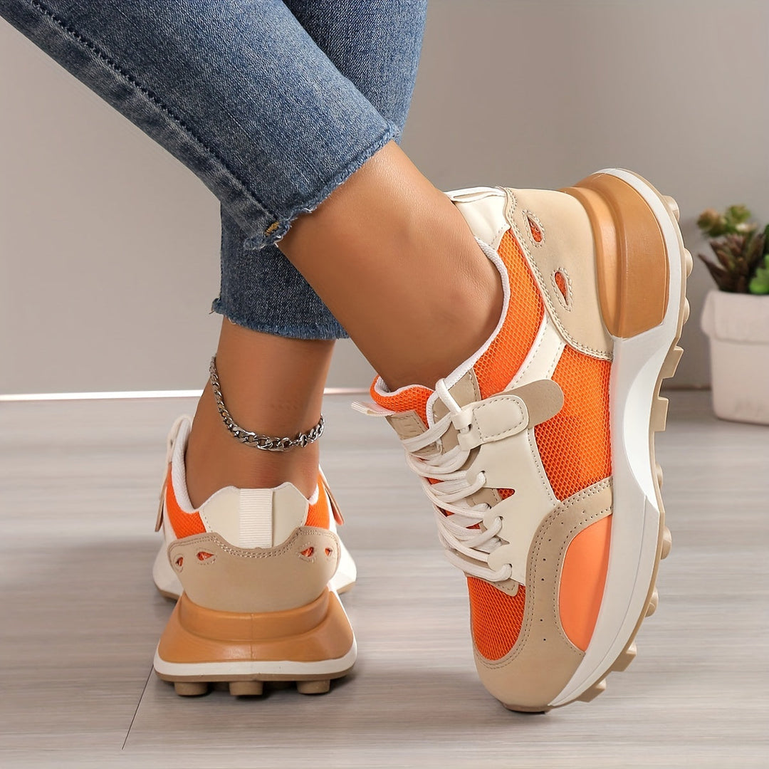 Eleganti scarpe sportive da donna con mesh traspirante, allacciatura e ammortizzazione efficace per il massimo comfort e un look alla moda