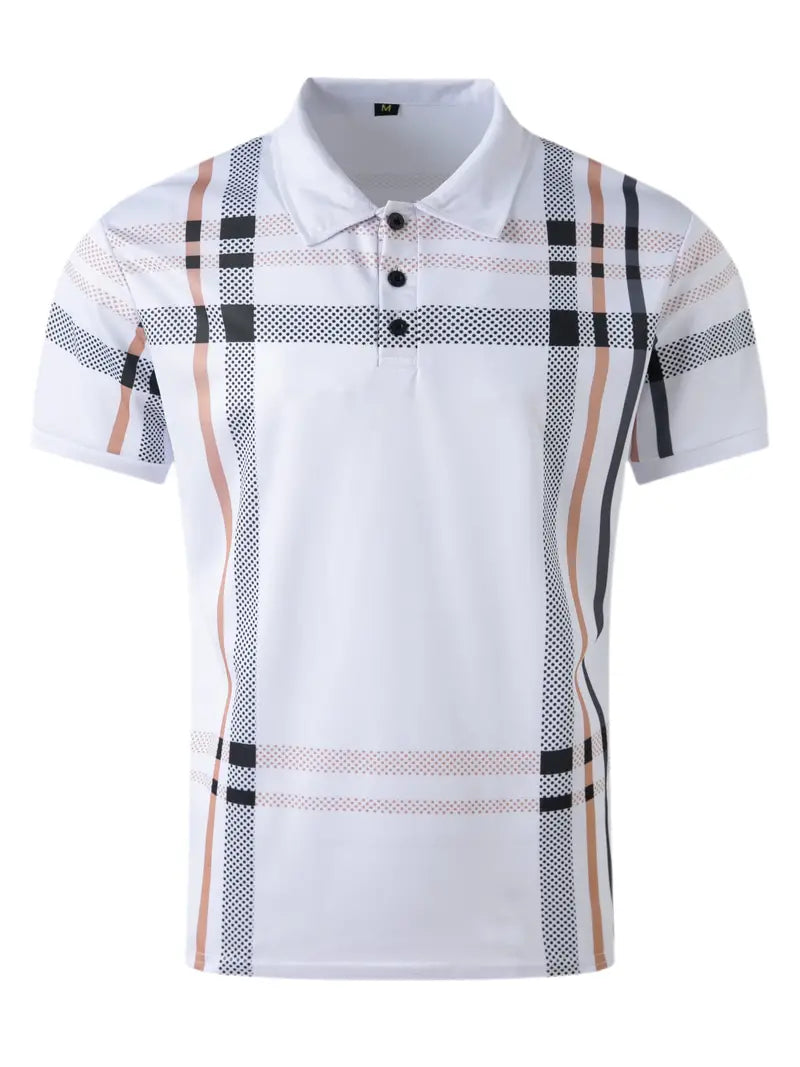 Camisa Polo para Hombre con Estilo Cuadrados - Ajuste Slim y Manga Corta para un Look Casual y Clásico
