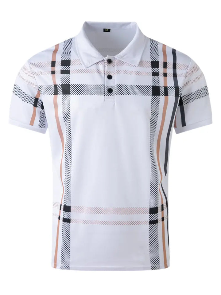 Camisa Polo para Hombre con Estilo Cuadrados - Ajuste Slim y Manga Corta para un Look Casual y Clásico