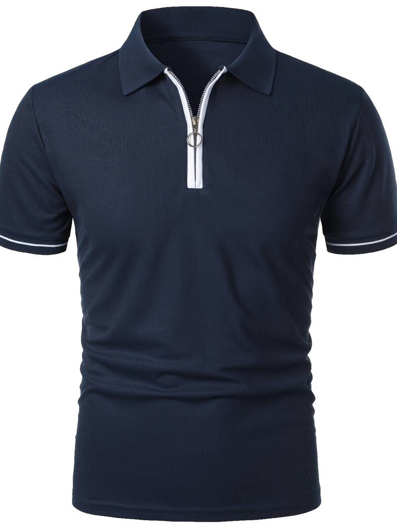 Camisas Polos para Hombre de Ajuste Delgado con Manga Corta y Detalle de Contraste Elegante, Perfectas para un Estilo Moderno y Sofisticado