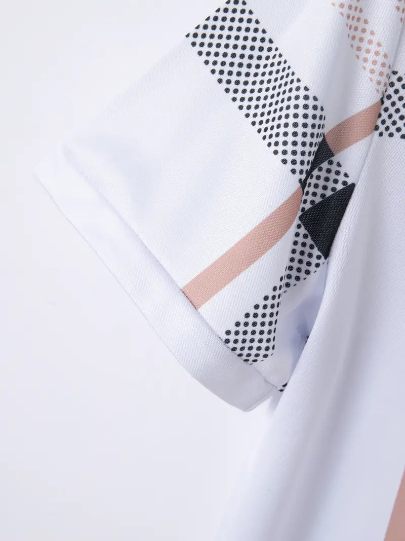 Camisa Polo para Hombre con Estilo Cuadrados - Ajuste Slim y Manga Corta para un Look Casual y Clásico