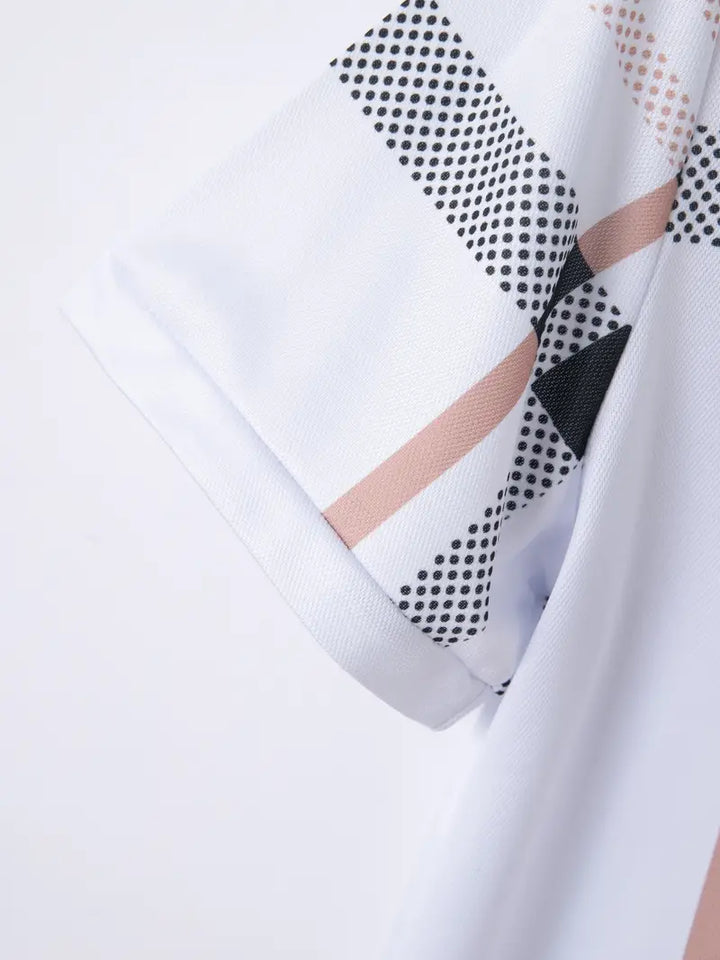 Camisa Polo para Hombre con Estilo Cuadrados - Ajuste Slim y Manga Corta para un Look Casual y Clásico