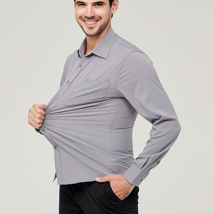 Elegante gilet da uomo in tessuto di cotone traspirante - taglio moderno e manica lunga con bottoni