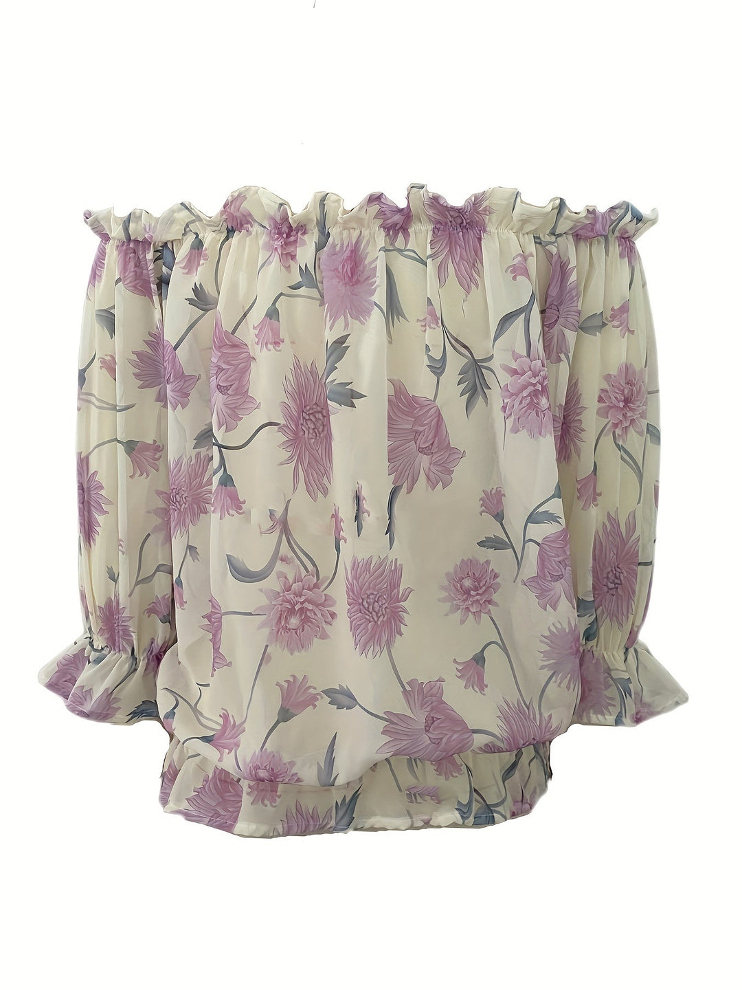 Blusa floral sin hombros para mujer - Elegancia y estilo en una sola prenda