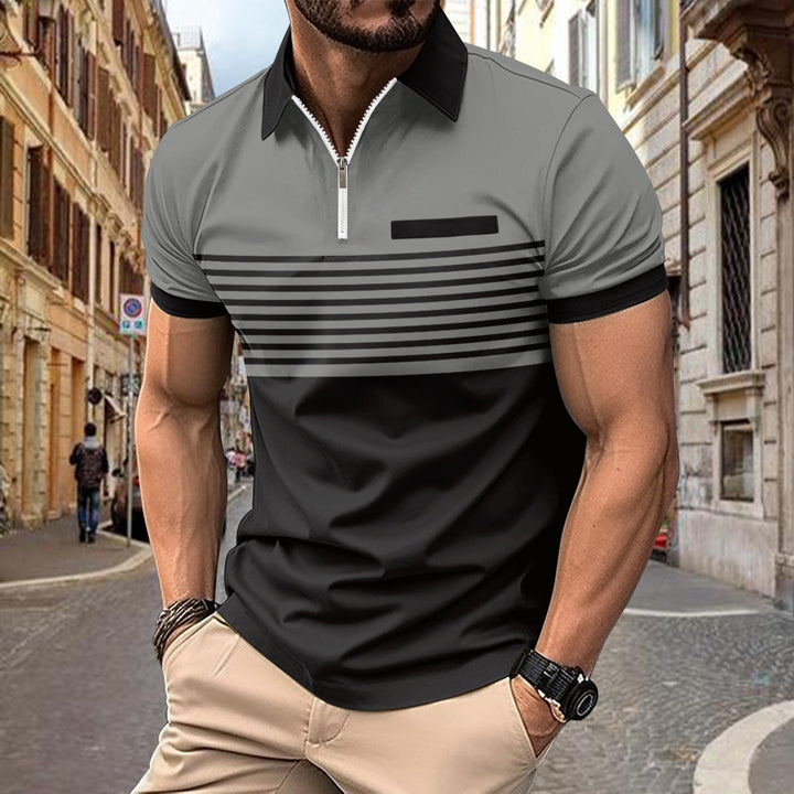 Polo elegante a righe da uomo - Taglio aderente e stile casual arioso
