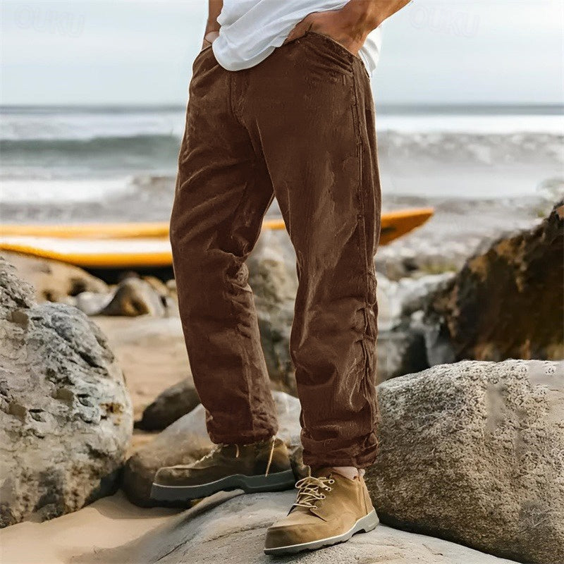 Pantaloni eleganti da uomo in spugna, dal taglio classico, che garantiscono un ottimo look