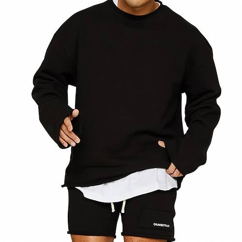 Sudadera para Hombre con Corte Relajado y Algodón Suave - Estilo Casual y Moderno con Cuello Redondo