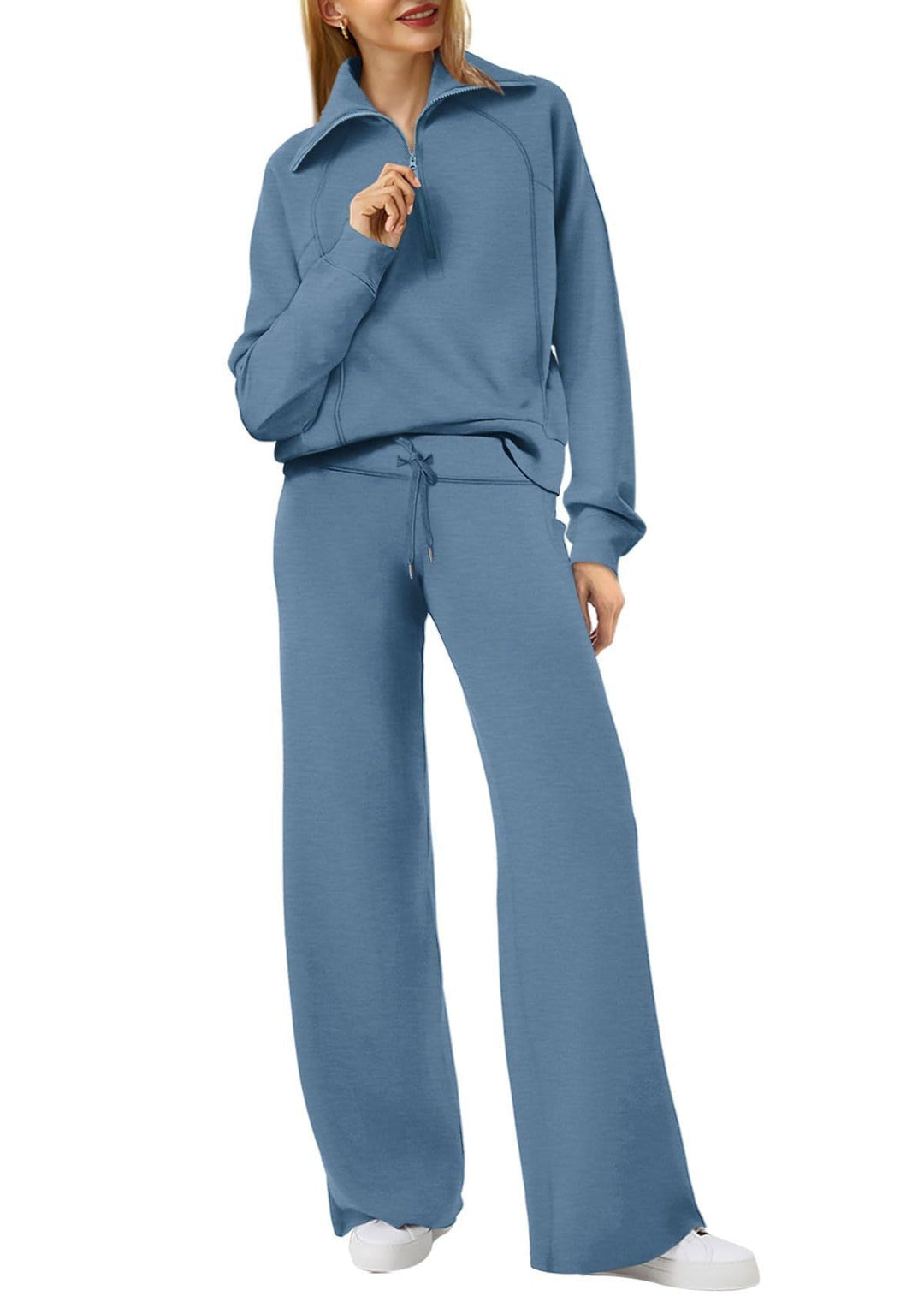 Set lounge comodo e spazioso con eleganti pantaloni a gamba larga - ideale per le donne