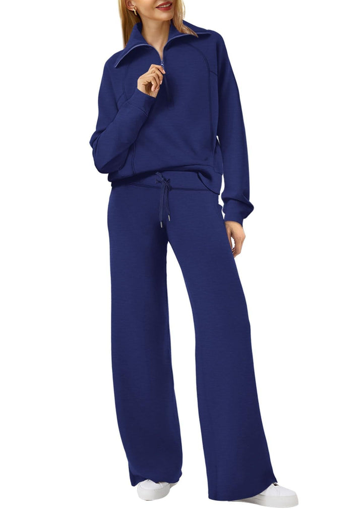 Set lounge comodo e spazioso con eleganti pantaloni a gamba larga - ideale per le donne