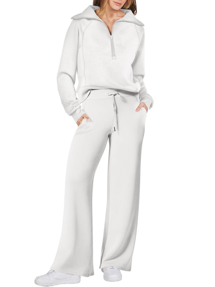 Set lounge comodo e spazioso con eleganti pantaloni a gamba larga - ideale per le donne