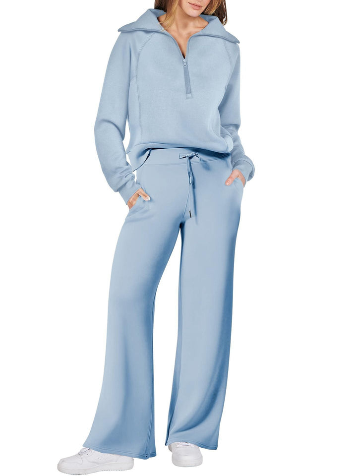 Set lounge comodo e spazioso con eleganti pantaloni a gamba larga - ideale per le donne